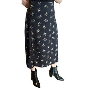 Madewell Black Floral Skirt